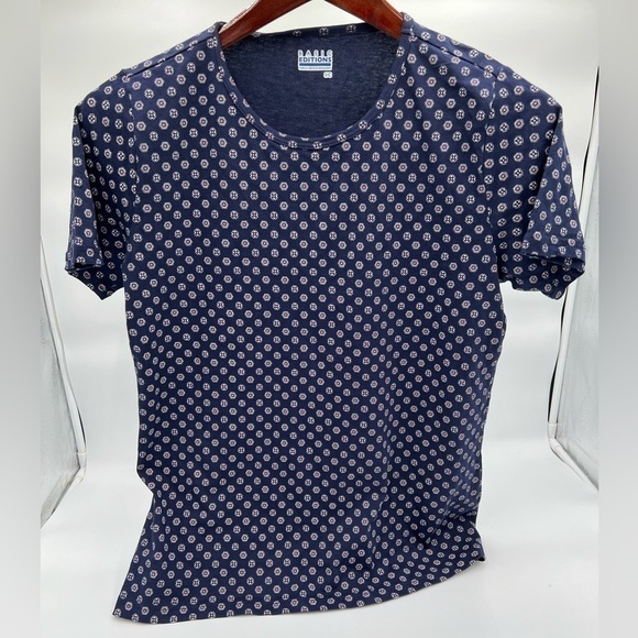 Basic Editions Navy Blue with Geo Flower Print NWOT - Picture 1 of 6